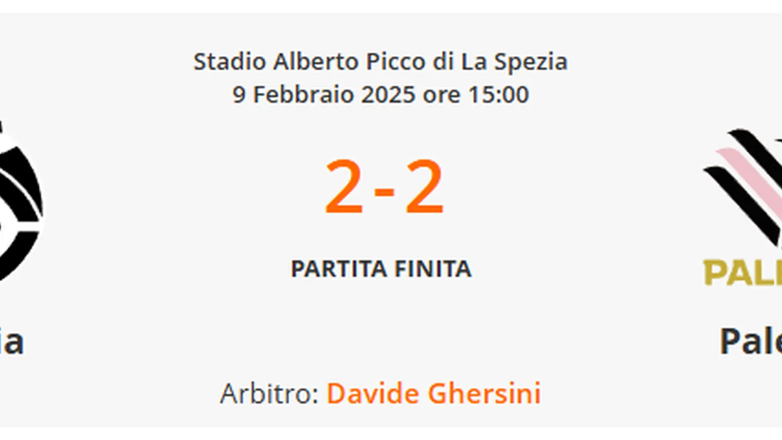 Palermo beffato allo scadere: da 2‑0 a 2‑2 in tre minuti