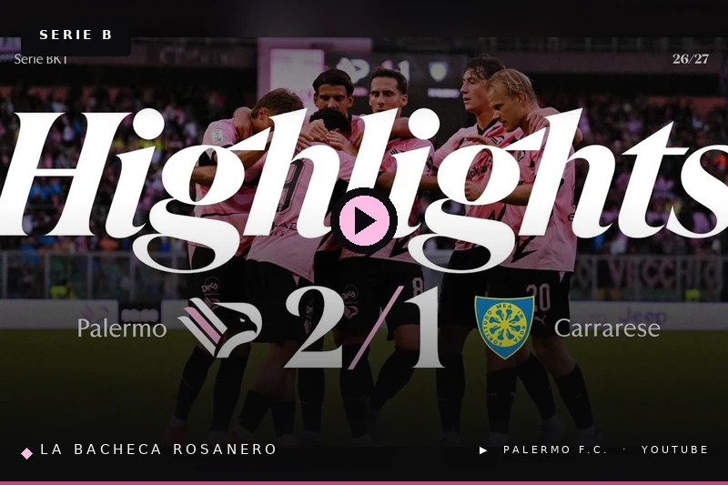 Johnsen e Vavassori, il Palermo soffre e piega la Carrarese